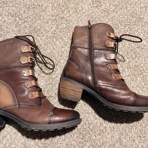 Pikolinos women’s Brown Leather Ankle Boots size 37 US 7